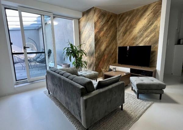 Predaj štýlový 3 izbový byt, novostavba, 40m2 terasa, garážové státie