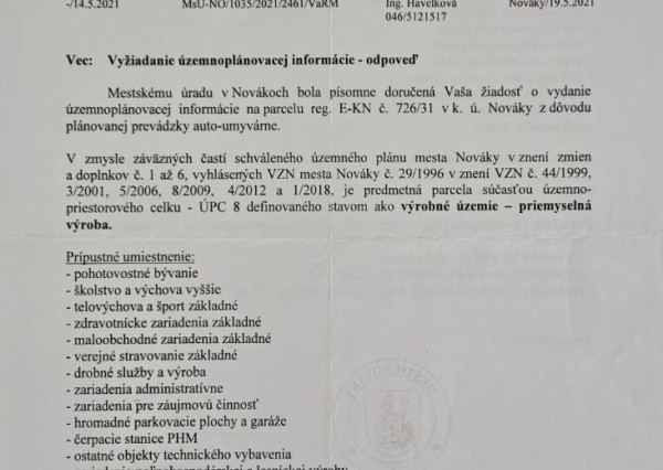 Predaj stavebný pozemok, 2126 m2, Nováky